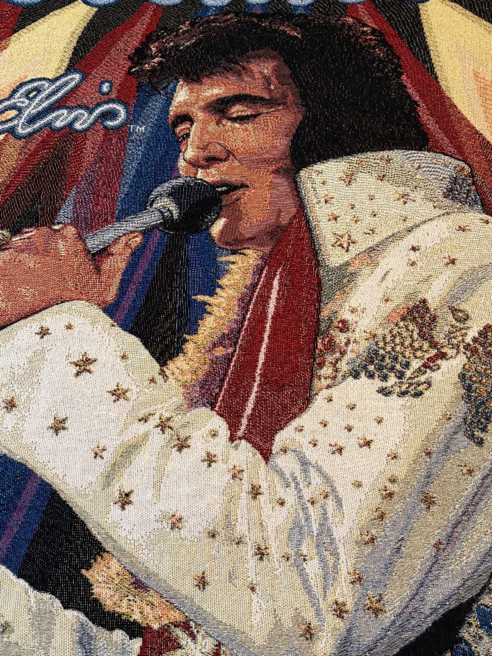 Vintage Elvis Presley Woven Tapestry Throw Blanket Fringe Northwest Company USA